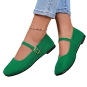 Womens Ballet Flats Slip On Square Toe Formal Wedding Flats Shoes Low Arch Fashion Casual Comfortable Soft Sole Loafers Plus Size Wide