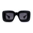 thumbnail image 1 of Womens Ballon Super Thick Rectangle Retro Sunglasses All Black, 1 of 4