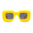 thumbnail image 1 of Womens Ballon Super Thick Rectangle Retro Sunglasses Yellow Black, 1 of 4