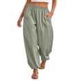 thumbnail image 1 of Womens Balloon Pants Trendy Casual Elastic Waist Wide Leg Harem Pants XL, 1 of 6