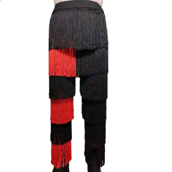 Womens Ballroom Salsa Latin Jive Tango Tassel Fringe Dance Pants Trousers Wear