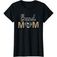 thumbnail image 1 of Womens Band Mom Leopard Print Proud Band Mom Musical Marching Band T-Shirt, 1 of 3
