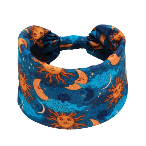 Womens Bandanas Wide Extra Large Turban Wrap Non Slip Sport Workout Headbands for Women Blue One Size