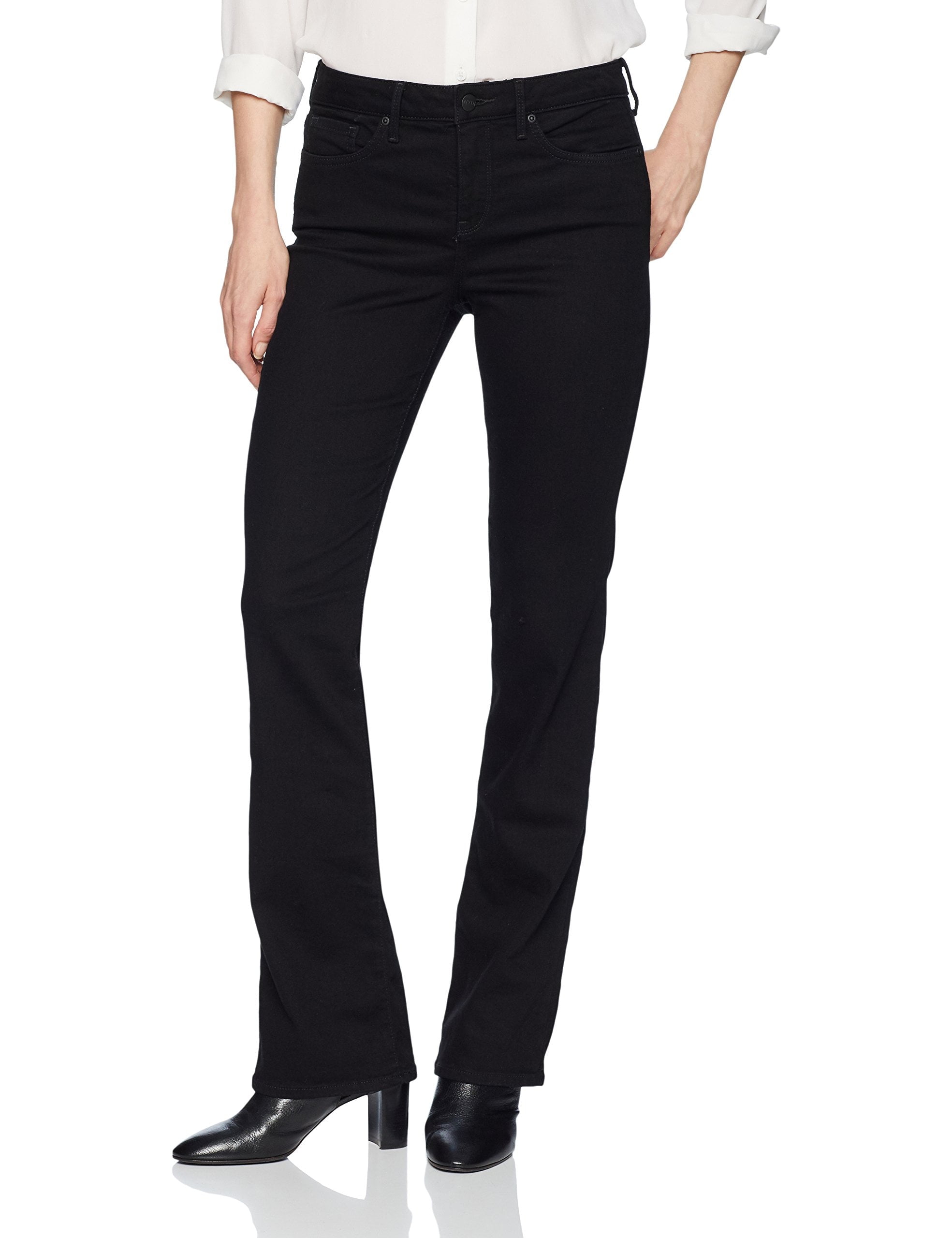 NYDJ Women's Barbara Tummy Control Bootcut Jeans Black Size 14Petite