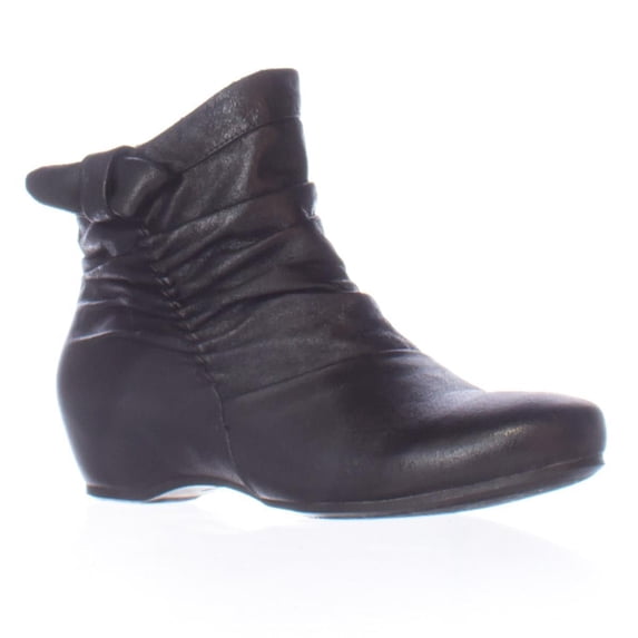 Womens BareTraps BT Sakari Low Wedge Short Slouch Booties - Black