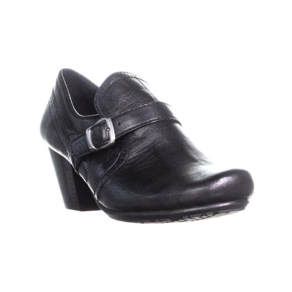Womens BareTraps Haydon Buckle Strap Low Ankle Boots, Black