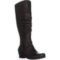thumbnail image 1 of Womens BareTraps Quarles Wedge Riding Boots, Black, 1 of 6