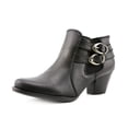 thumbnail image 1 of Womens BareTraps Rilee Double Buckle Zip Up Block Heel Boots, Black, 1 of 5