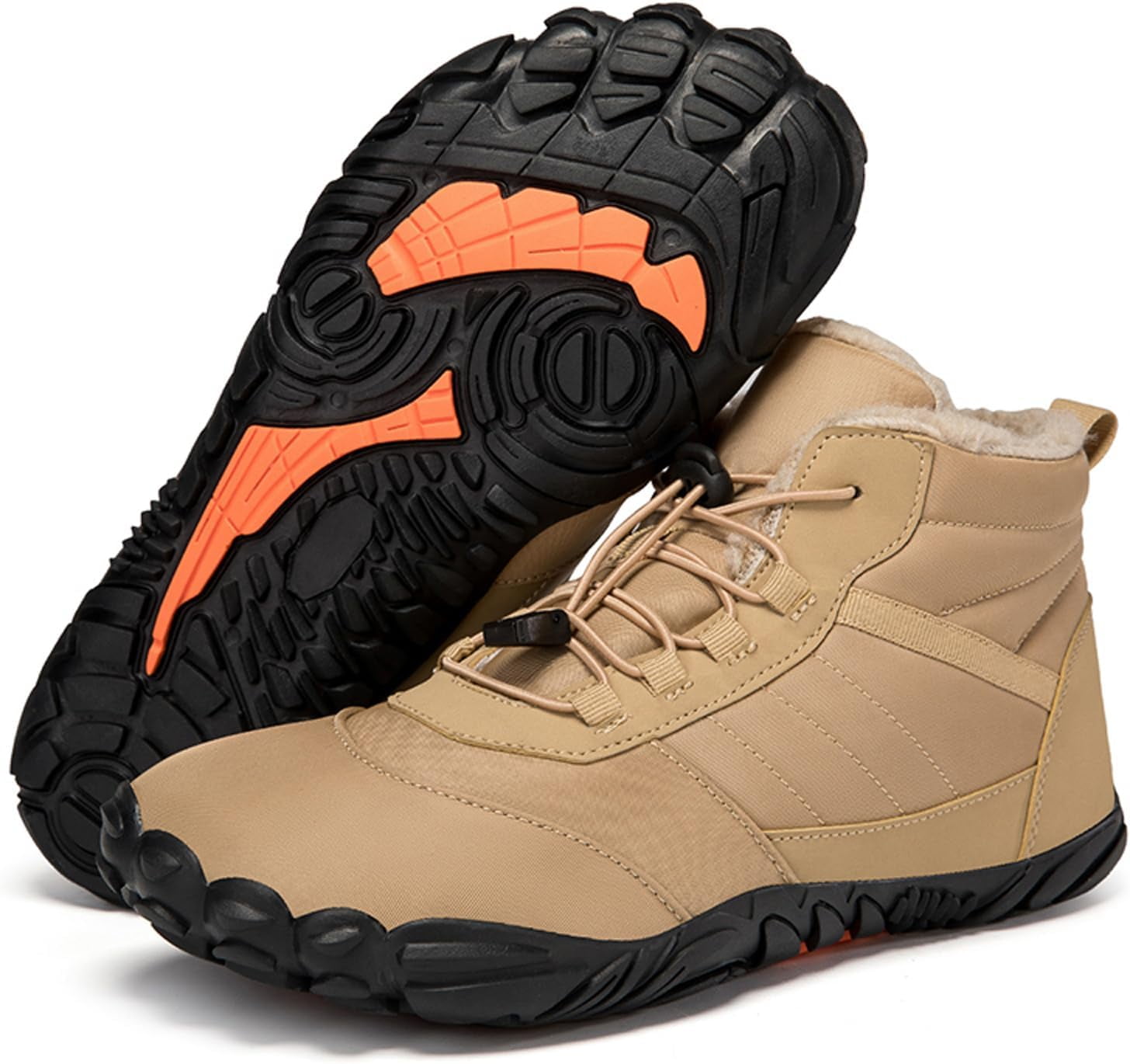 ANJOUFEMME Men's Waterproof Winter Hiking Boots – Anti-Slip, Insulated Trekking & Work Shoes For Outdoor Climbing