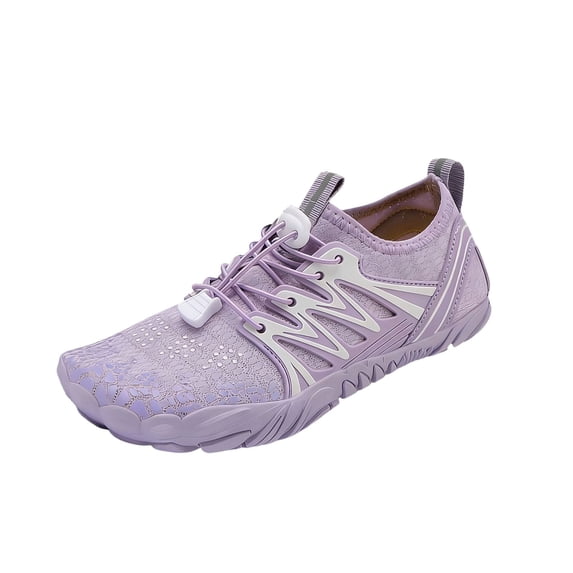 Womens Barefoot Water Shoes Quick-Dry Non-Slip Purple Breathable Lightweight Aqua Socks for Beach Swim Yoga Walking,Size 9