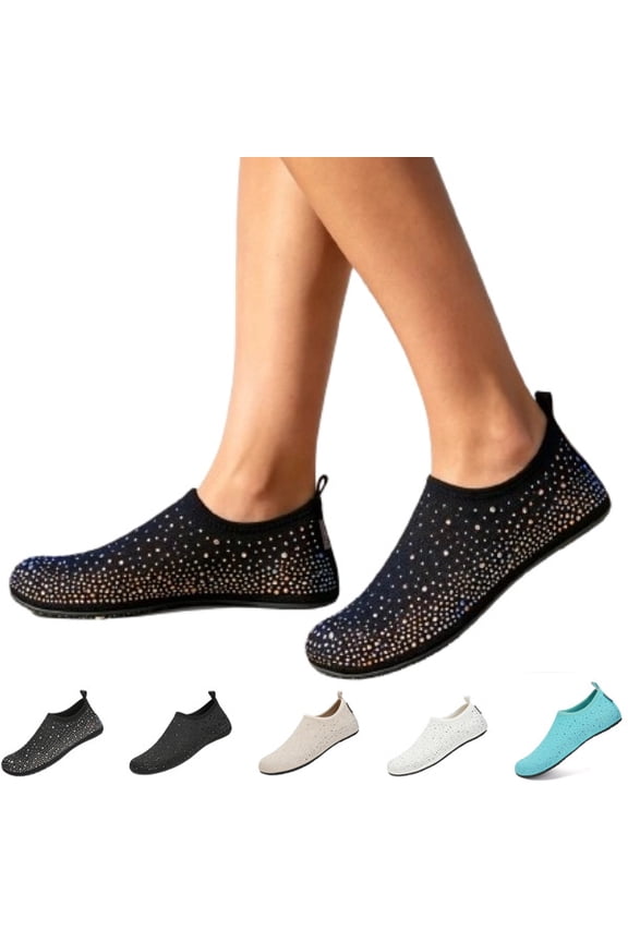Womens Barefoot Water Shoes Travel House Slippers for Indoor and Outdoor Aqua Socks for Beach Swim Surf Yoga Dancing Camping Must Haves,Gray,35