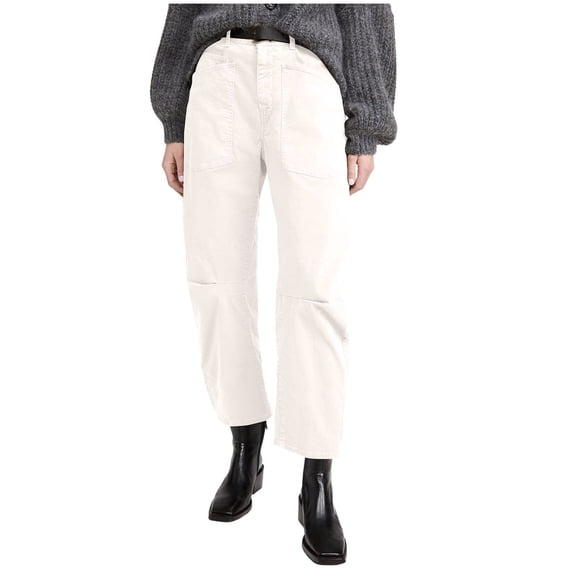 Womens Barrel Jeans Mid Waisted Wide Leg Vintage Jean Pants Loose Baggy Denim Trouser with Pockets Loose Jeans for lady White XXL