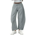 thumbnail image 1 of CHUMUD Womens Barrel Leg Sweatpants Elastic Waist Drawstring Wide Leg Pants Baggy Lounge Pants with Pockets, 1 of 9