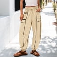 thumbnail image 1 of Womens Barrel Pants Baggy Wide Leg Pants with Pockets Casual Palazzo Pant Drawstring Waist Lounge Pant Beige XL, 1 of 9