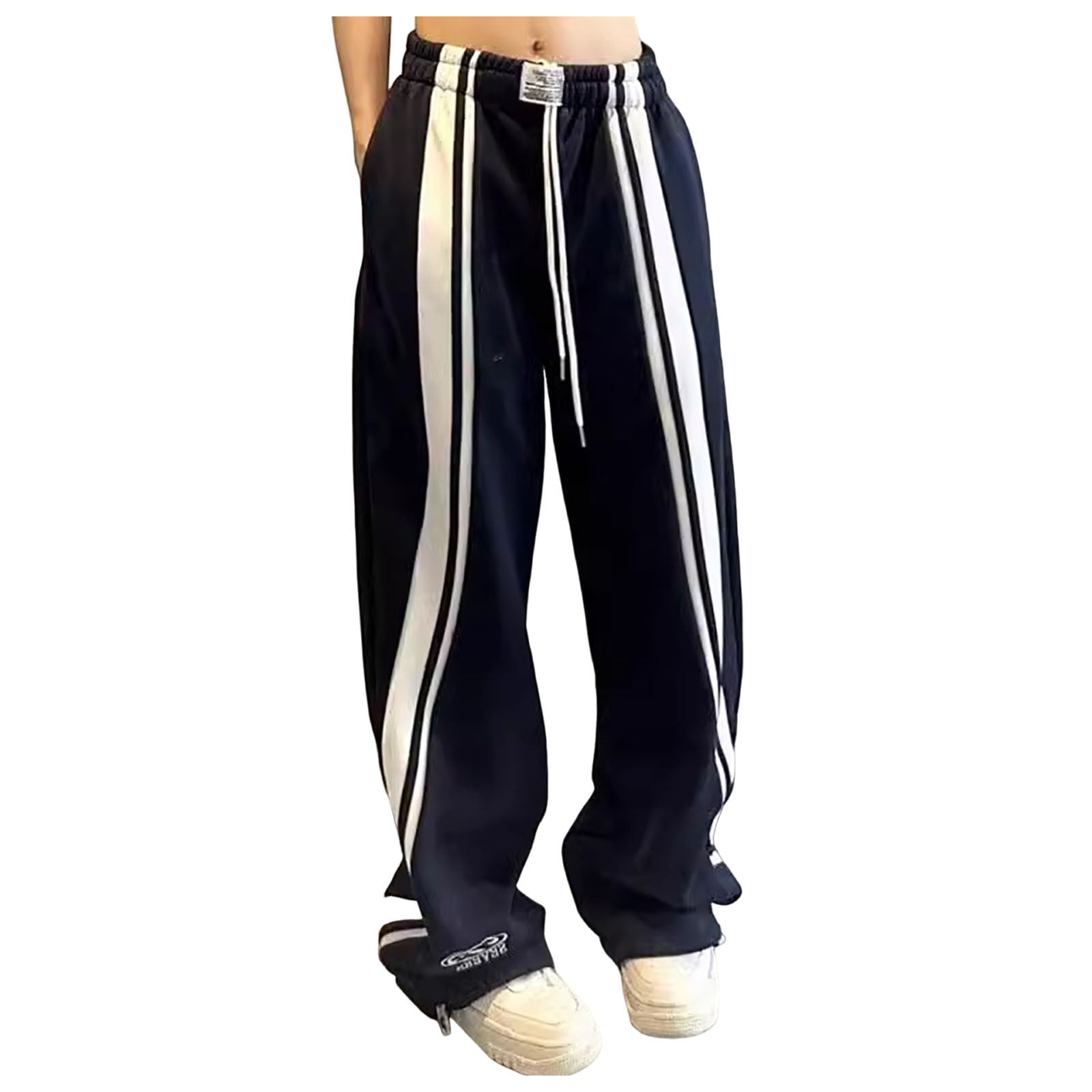 Women's Cargo Barrel Pants – Loose Baggy High Waisted Ruffle Patchwork Pants With Drawstring