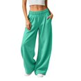 thumbnail image 1 of Womens Barrel Sweatpants, Baggy Wide Leg Lounge Pants Drawstring Elastic Waist Soft, 1 of 7