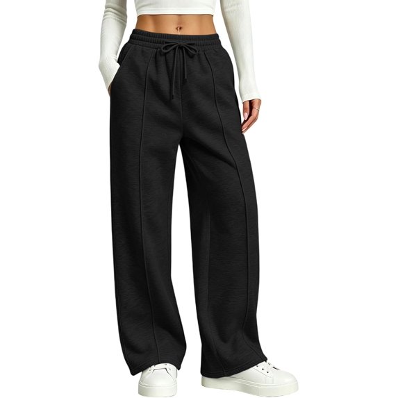 Womens Barrel Wide Leg Sweatpants Baggy Pleated Y2k Track Pants