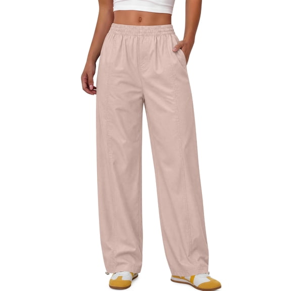Sundazz Womens Wide leg Pants Drawstring Lightweight Pants Loose Travel Casual Pants with Pockets
