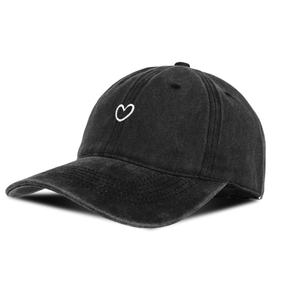 Womens Baseball Cap Cute Heart Embroidered Hat Vintage Sport Visors Adjustable Baseball Caps for Women and Men