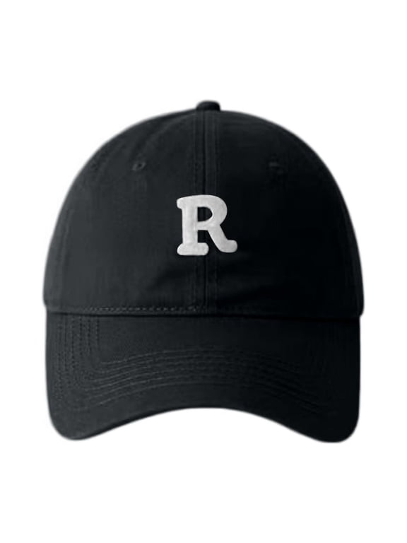 Womens Baseball Cap with Embroidered Letter R Trendy Trucker Hat Y2K Adjustable Mesh Breathable Sun Protection Hat for Outdoor Hiking Travel Casual Streetwear Gift Idea 2026, Black