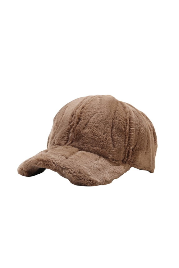 Womens Baseball Caps Adjustable Warm Winter Plush Men Plush Wool Lambswool Classic Baseball Hat Coffee