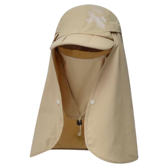 Womens Baseball Caps Baseball Cap Women Sun Hats for Men Women with Neck Flap Folda Sun Cap Fishing Sun Hats UPF 55+ Sun Protection Ponytail Hats Polyester Khaki One Size