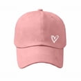 thumbnail image 1 of Womens Baseball Caps CQXIDFH Heart Embroidered Baseball Cap, Distressed Cotton Dad Hat, Adjustable Unisex Casual Sunshade Cap for Daily Outdoor, Beret (Pink, One Size), 1 of 5
