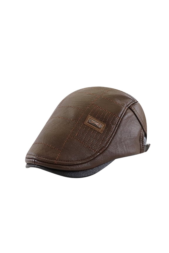Womens Baseball Caps Leather Men's AdjustNews Driving Flat Fashion Wide Brim Sun Hat