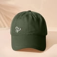 thumbnail image 1 of Womens Baseball Caps Love Heart Print Solid Color Baseball Hats Trendy Adjustable Hats Sun Hat Visor Unisex Workout Running School Sun Hats for women Blackish Green One Size, 1 of 5