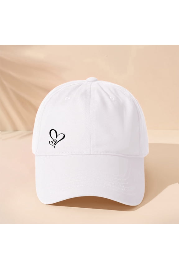 Womens Baseball Caps Love Heart Print Solid Color Baseball Hats Trendy Adjustable Hats Sun Hat Visor Unisex Workout Running School