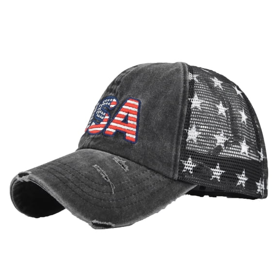 Womens Baseball Caps Memorial Day Patriotic 4th of July Red White and Blue Usa Graphic Fourth of July