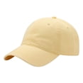 thumbnail image 1 of Womens Baseball Caps Unisex Washed Baseball Cap Hat Adjustable Unstructured Athletic Baseball Cap Light Yellow One Size, 1 of 3