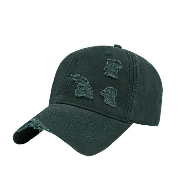Womens Baseball Caps! Yigetop Distressed Baseball Cap Dad Hats for Men Women Vintage Washed Cotton Trucker Hat Adjustable Profile Caps Mens Hats Green One Size