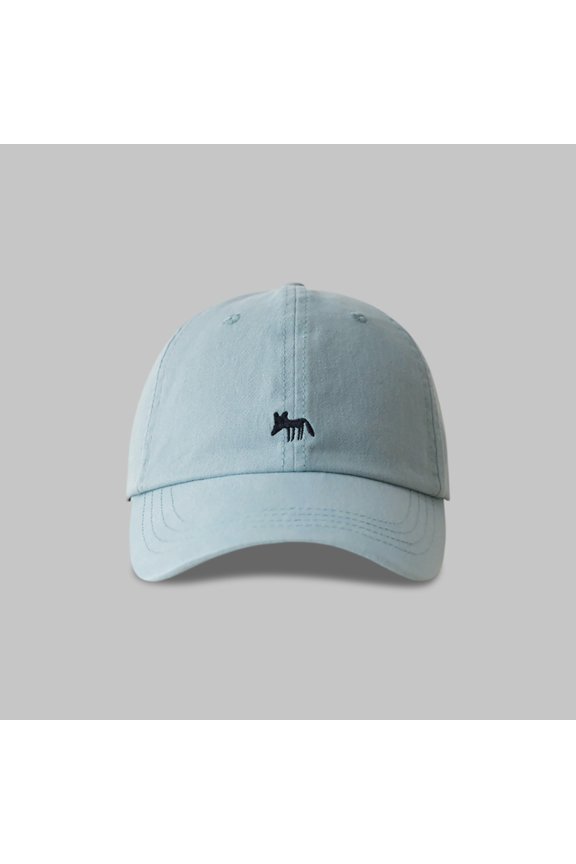 Womens Baseball Caps with Little Fox Embroidered Stylish Wide Brim Soft Adjustable Sun Hat Daily Casual Wear Blue