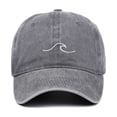 thumbnail image 1 of Womens Baseball Caps with Sea Wave Embroidered Stylish Wide Brim Soft Adjustable Sun Hat Outdoor Daily Wear Grey, 1 of 3