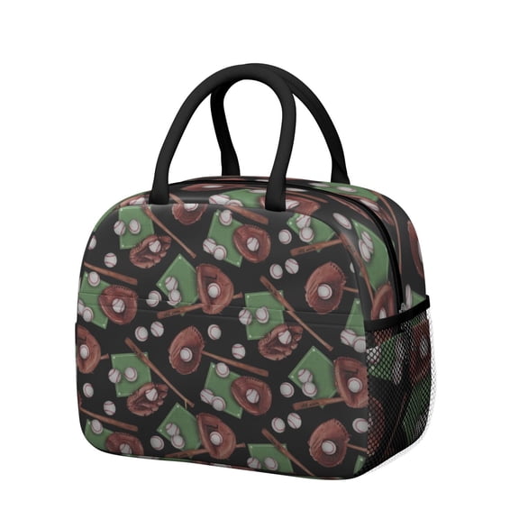 Womens Baseball Gear Pattern Lunch Box for Work,Insulated Lunch Bag for Women,Loncheras Para Mujer,Leakproof Adult Lunch Bag for Work,Beach,Travel,Picnic,Camping