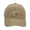 thumbnail image 1 of Womens Baseball Hat Washed Unisex Baseball Cap Embroidered Heart Football Design Adjustable Low Profile Sports Sun Hat, 1 of 3