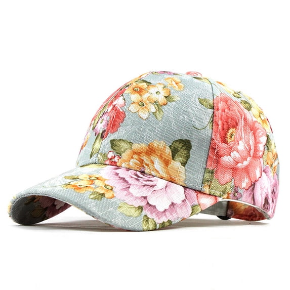 Womens Baseball Hats qinhaie Fashion Womens Floral Print Trucker Baseball Cap, Adjustable Breathable Sun Hat, Classic Casual Dad Hat for Outdoor Everyday Wear