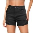 thumbnail image 1 of Womens Basic Casual Denim Shorts High Waisted Button Down Trendy Simple Denim Shorts With Pockets, 1 of 7