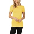 thumbnail image 1 of Womens Basic Cotton Crew Neck Short Sleeve Long Tee Shirt, 1 of 7