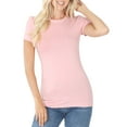 thumbnail image 1 of Womens Basic Cotton Crew Neck Short Sleeve Long Tee Shirt, 1 of 2