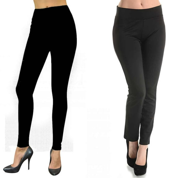 Womens Basic Cotton Full Length Black Leggings Spandex Pants Yoga Slim Small