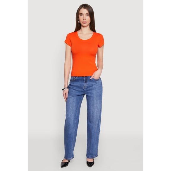 Womens Basic Crew Neck Top