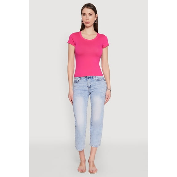 Womens Basic Crew Neck Top