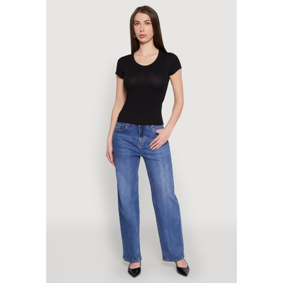 Womens Basic Crew Neck Top