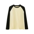 thumbnail image 1 of Womens Basic Fall Clothes, Long Sleeve Shirts for Women Fashion Loose Fit Color Patchwork Raglan Sleeve Crewneck T-Shirts Tops, 1 of 3