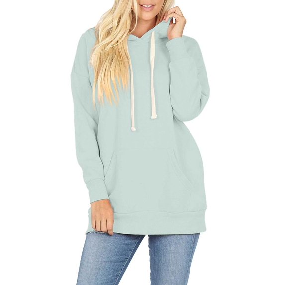 Womens Basic Oversized Hooded Pullover Sweatershirt Sweater