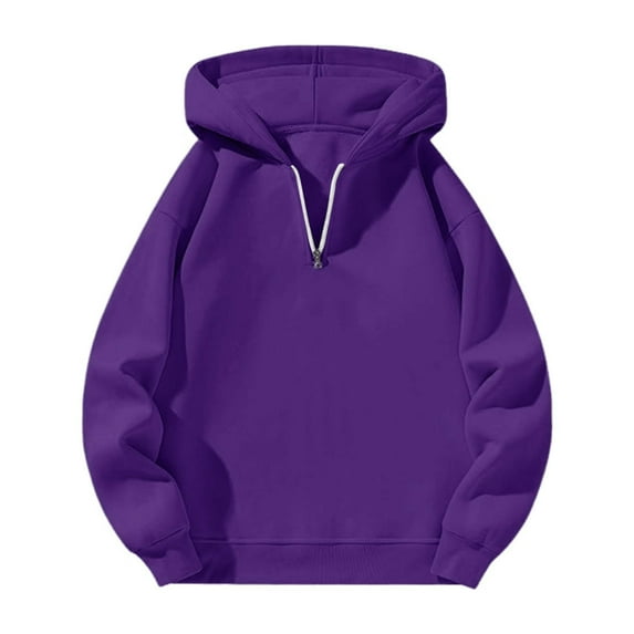 Womens Basic Quarter Zip Hoodies Lightweight Hooded Pullover Sweatshirts 2025 Fashion Fall Clothes Solid Color