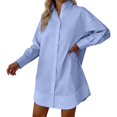thumbnail image 1 of Womens Basic Shirts Lapel Solid Color Loose Fit Long Sleeves Workout Shirts Tops, 1 of 8