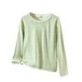 thumbnail image 1 of Womens Basic Shirts Long Sleeve Soft Tops Casual Crew Neck Fall Tops Loose Fit Winter Tee Outfits, 1 of 4